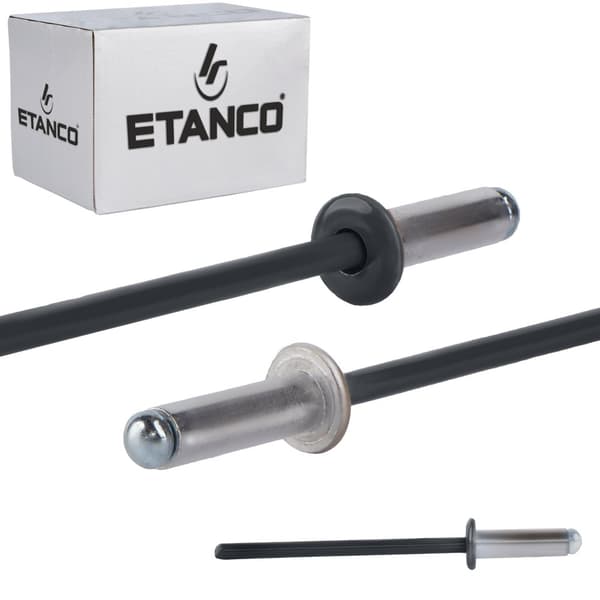 Alu åbne nitter 4x12mm RAL 7016