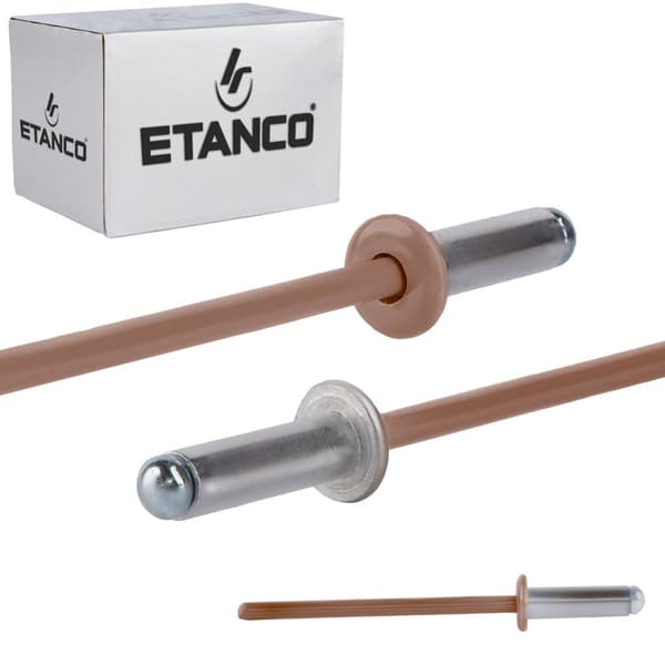 Alu åbne nitter 4x12mm RAL 8004