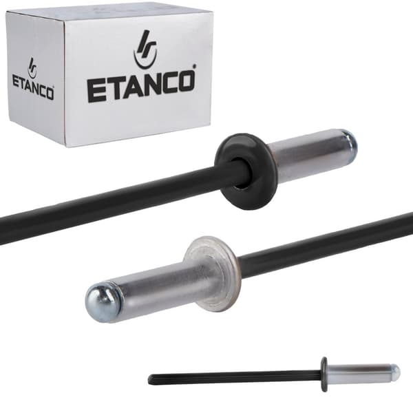 Alu åbne nitter 4x12mm RAL 9005