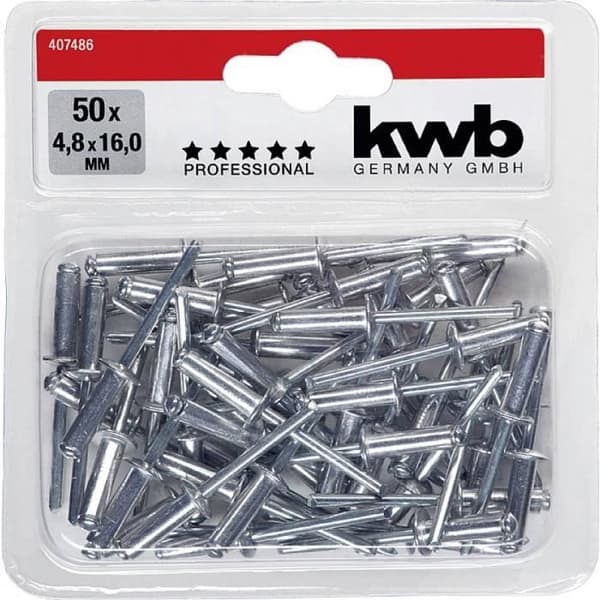 Blindnit - KWB - 407486 - Aluminium - Ø 4,8 mm - Längd 16 mm - 50 st.