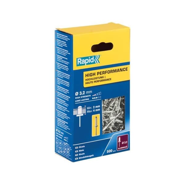 RAPID - Nitar - 3,2 x 8 mm Alu ALU - Kartong med 500 st