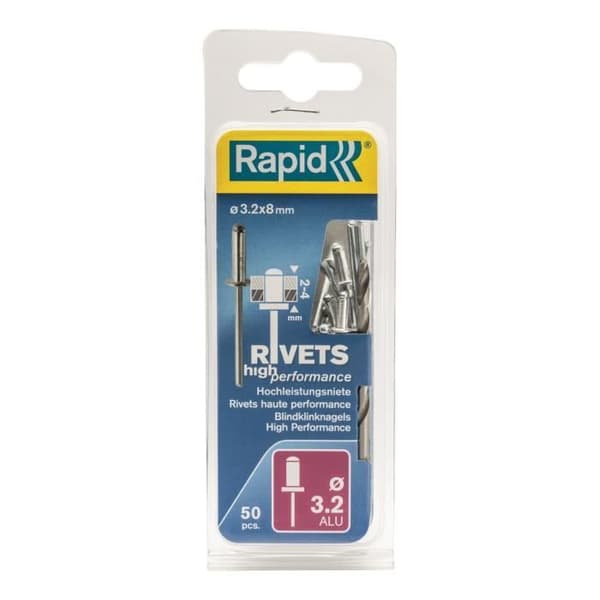 RAPID Högpresterande nitar 3,2x8mm i aluminium