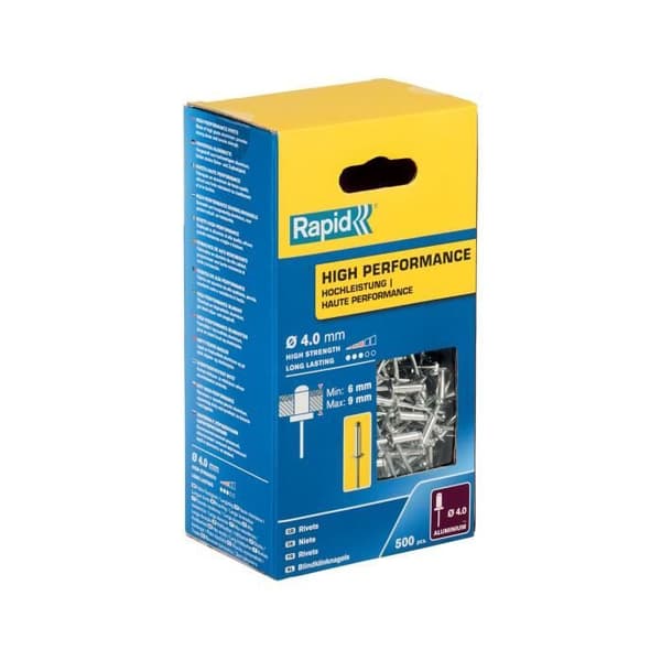 RAPID - Nitar - 4 x 12 mm Alu ALU - Box med 500 st