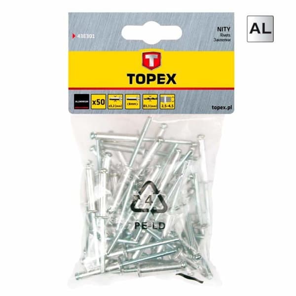 Rivet Topex - 43E509 - Aluminiumnitar 4,8x28mm 50 st.