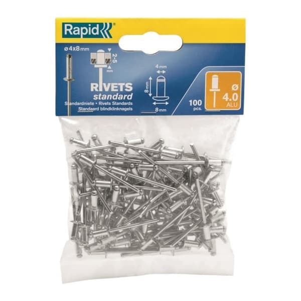 RAPID Standardnitar 4x8mm i aluminium