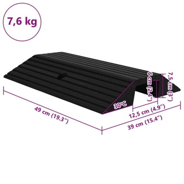 vidaXL dørtrinsrampe broform 49x40x8 cm gummi