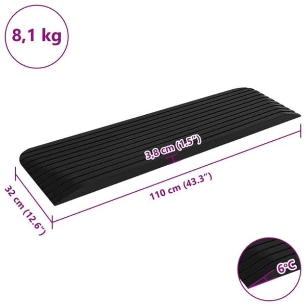 vidaXL Kynnysramppi 110x32x3,8 cm kumi