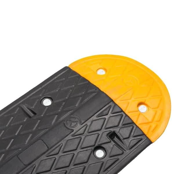 vidaXL vejbump 226x32,5x4 cm gummi gul og sort