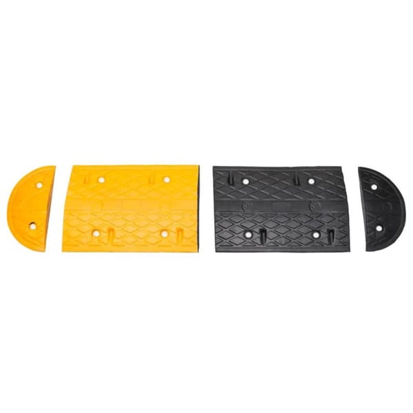 vidaXL vejbump 226x32,5x4 cm gummi gul og sort