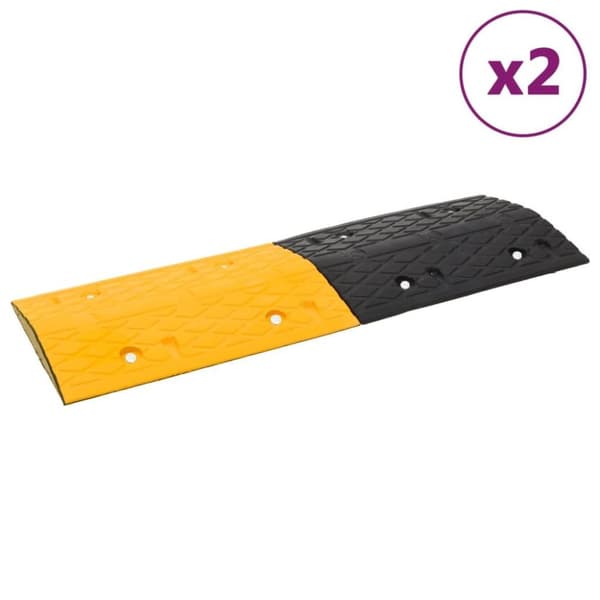 vidaXL vejbump 2 stk. 97x32,5x4 cm gummi gul og sort