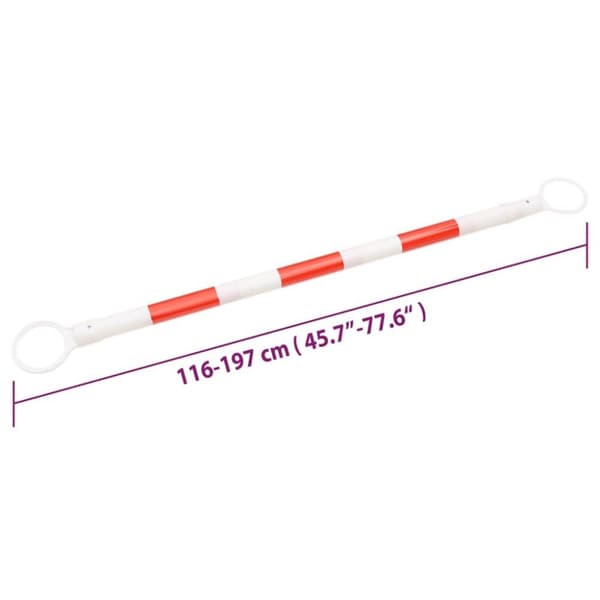 vidaXL udtrækkelige trafikkeglestænger 10 stk. 116-197 cm ABS