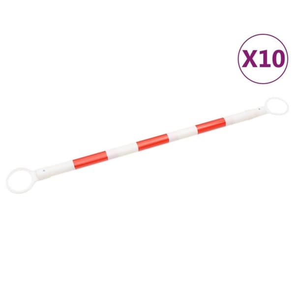 vidaXL Sisäänvedettävät liikennekartion tangot 10 kpl ABS 116-197 cm