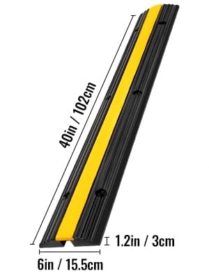 4st 102x15,5x3cm 10000kg lastkapacitet fartgupp, enkanals kabelskyddsramp, modulär förregling, gummimaterial, säker design