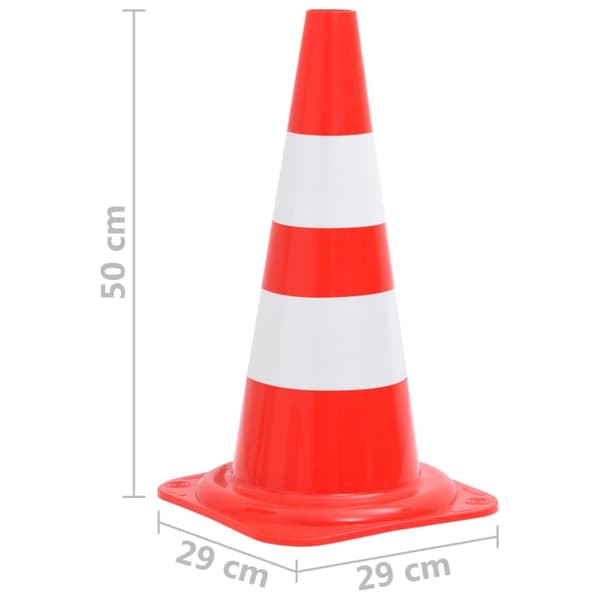 Trafikkoner 4 st röd och vit 50 cm