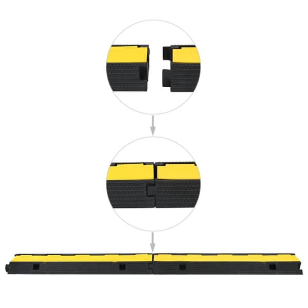 kabelbeskytterrampe 1 kanal 2 stk. gummi 100 cm