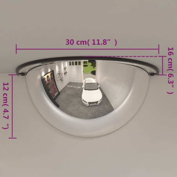 Trafikspeglar kupol 2 st Ø30 cm 180° akryl