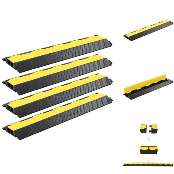 Vej- og trafikskilte - Living kabelbeskytterrampe 2 kanaler 4 stk. gummi 101,5 cm
