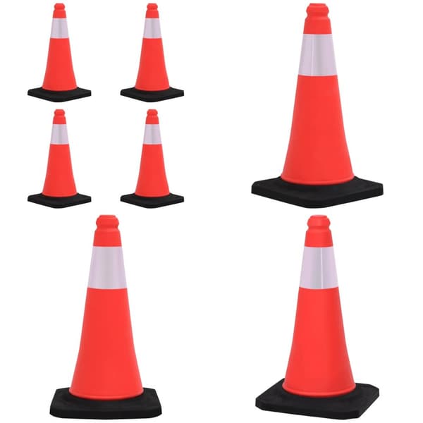 Reflekterande trafikkoner med tung bas 4 st 50 cm - Kon - Koner - Home & Living