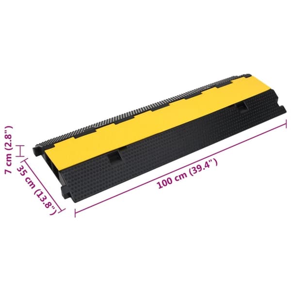 Kabelbrygga med 2 kanaler 100 cm gummi - Kabelskydd - Skyddsramp - Home & Living