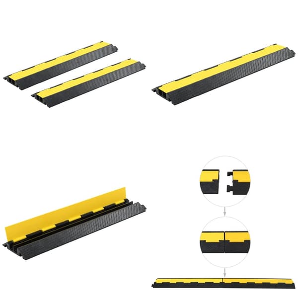 Kabelbeskytterramper 2 stk. 2 kanaler 101,5 cm gummi - Kabelbeskytterrampe - Kabelbeskytterramper - Home & Living