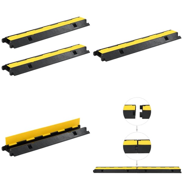 Kabelbeskytterrampe 1 kanal 2 stk. Gummi 100 cm - Kabelbeskytter - Kabelbeskyttere - Home & Living