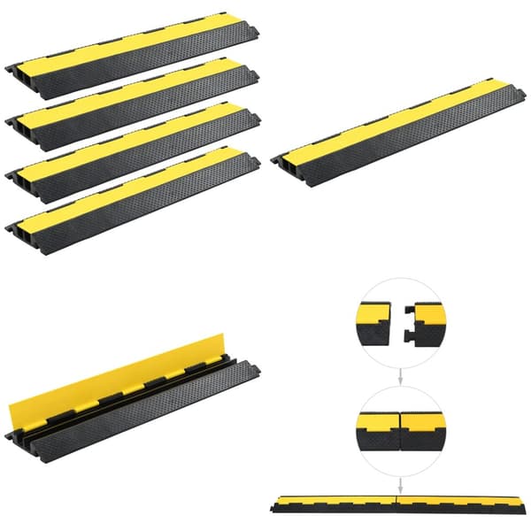 Kabelskydd 4 st 2 kanaler gummi 101,5 cm - Kabelskydd - Kabelramp - Home & Living