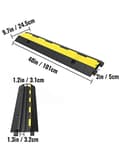 Miniatyrbild 7 av 7: 2st 4989kg lastkapacitet 2 kanalers kabelskyddsramp, farthinder, flip-open design, modulär förreglingsanslutning