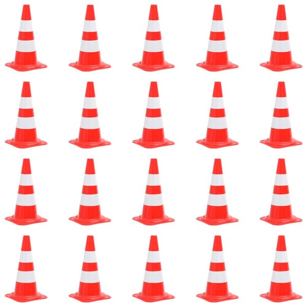Trafikkoner 20 st röd och vit 50 cm