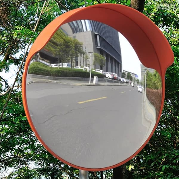 Konvex trafikspegel PC-Plast 45 cm utomhusbruk orange