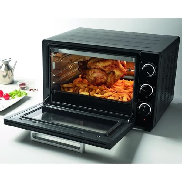 BRANDT FC469MUB - Miniugn 46 liter - 1800W - Multifunktioner - Justerbar termostat 230 ° C - Timer 120min - Aluminium - Svart