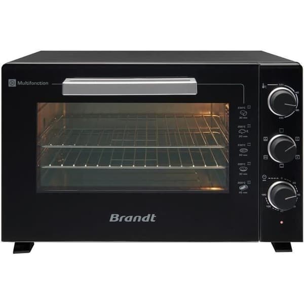 BRANDT FC469MUB - Miniugn 46 liter - 1800W - Multifunktioner - Justerbar termostat 230 ° C - Timer 120min - Aluminium - Svart