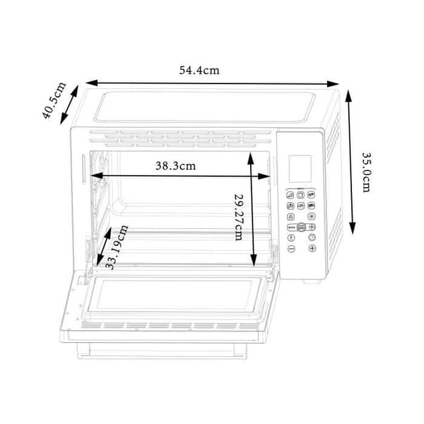 CONTINENTAL EDISON CEMF38DIG - Elektrisk miniugn 38L svart - 1600W - Rotisserie, Naturlig konvektion