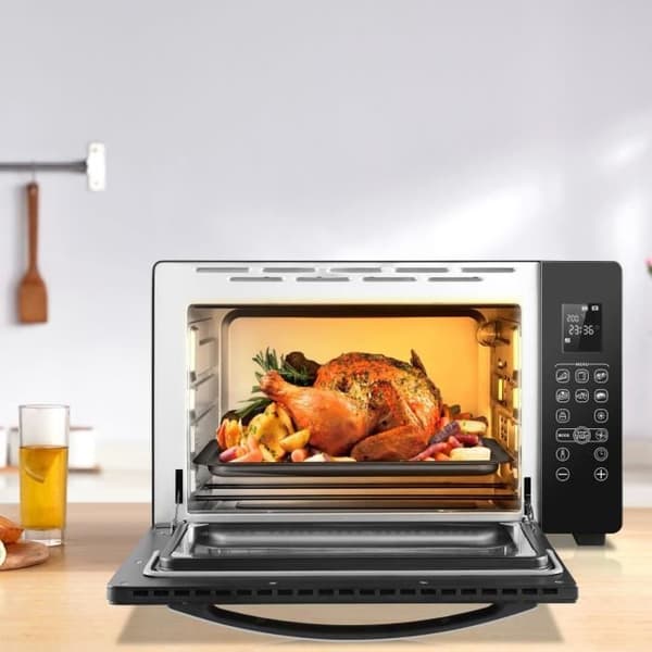 CONTINENTAL EDISON CEMF45DIG - Elektrisk miniugn 45L svart - 2000W - Rotisserie, Naturlig konvektion