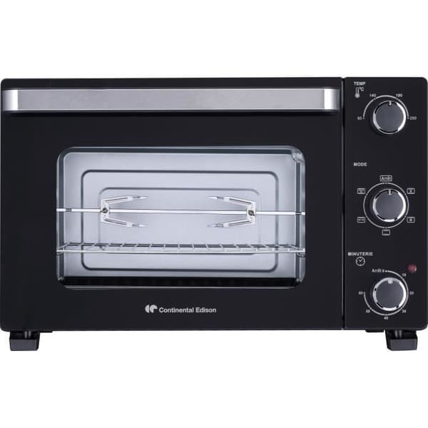 CONTINENTAL EDISON CEMF46B3 - Elektrisk miniugn 46L svart - 1800W - Rotisserie, Naturlig konvektion