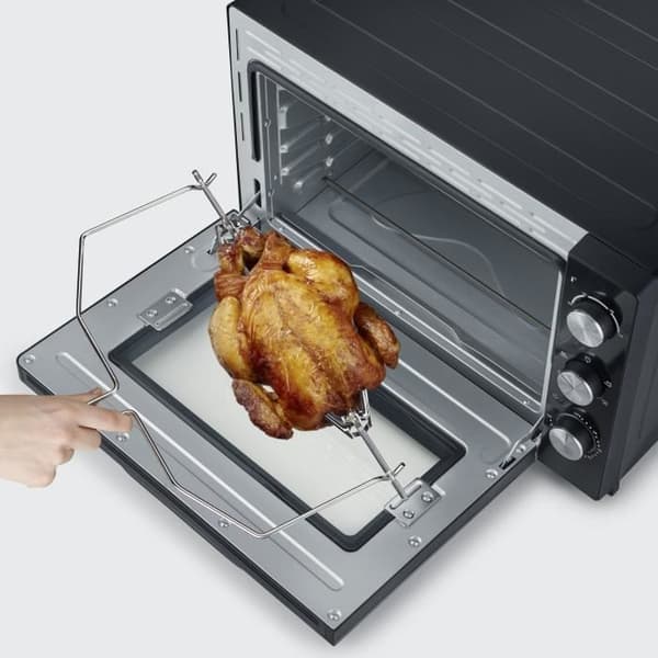 SEVERIN XXL varmluftsugn - 60 L - 2 200 W - Rotisseri och pizzasten - Svart/Rostfritt stål