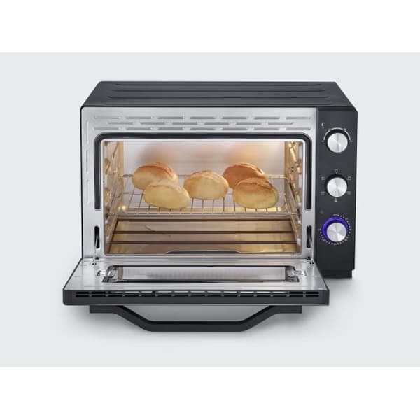 SEVERIN XXL varmluftsugn - 60 L - 2 200 W - Rotisseri och pizzasten - Svart/Rostfritt stål