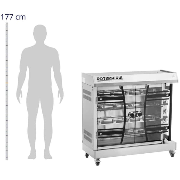 Royal Catering - Kycklinggrill - 4 spett - Med belysning och hjul - Royal Catering