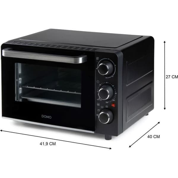 DOMO DO807GO mini bak- och snacksugn - 20 L - svart - 1300watt -