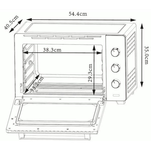 Miniugn CONTINENTAL EDISON MF38N Svart B54,35 x H36,6 x D41,15 cm 38L