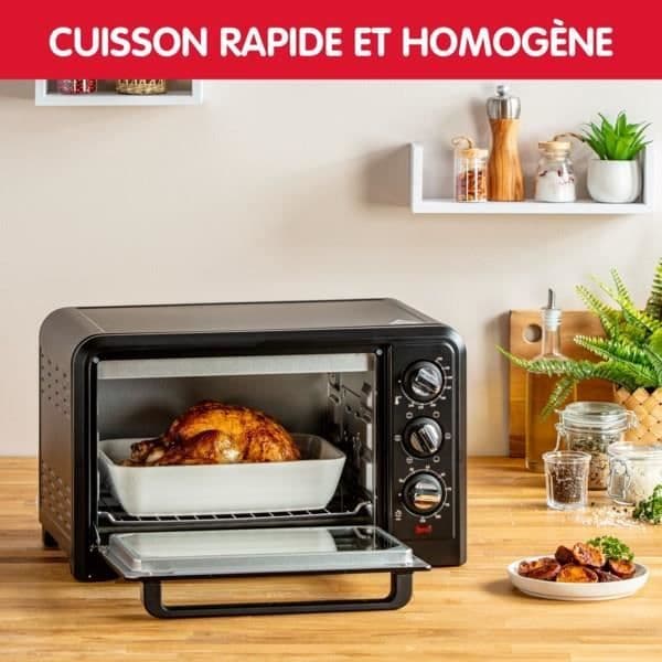 MOULINEX Optimo Elugn, Fristående, 19 L, Kompakt, konvektionsvärme, 6 lägen, Termostat 240 °C, Timer OX444810