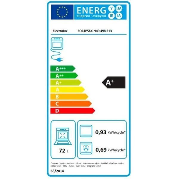 Elugn - Electrolux - EOF4P56X - 3490 W - 72 L - Variabel temperatur