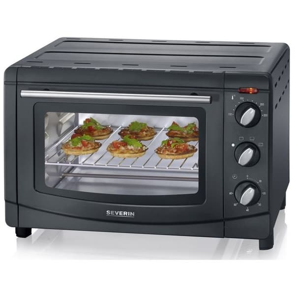 Severin Mini-ugn 20 L, Ingår: Grill och stekpanna, 60 min timer, 1 500 W, Svart, TO 2067 - TO 2067