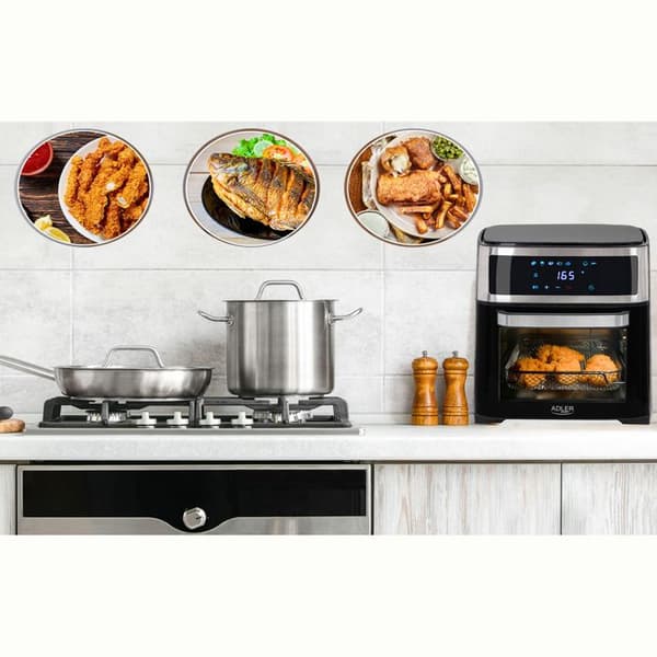 Fyra Luftfritöser 13 L utan olja, 8 program, Temperatur 40-200 °C Adler AD6309 2500W 03168