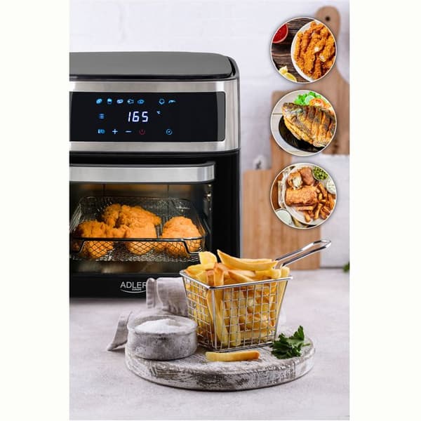 Fyra Luftfritöser 13 L utan olja, 8 program, Temperatur 40-200 °C Adler AD6309 2500W 03168