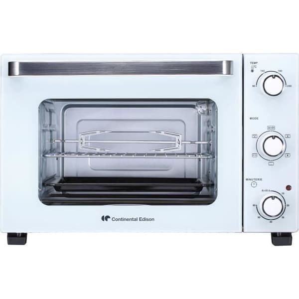 CONTINENTAL EDISON CEMF35W - Elektrisk miniugn 35L vit - 1500W - Rotisserie, Naturlig konvektion