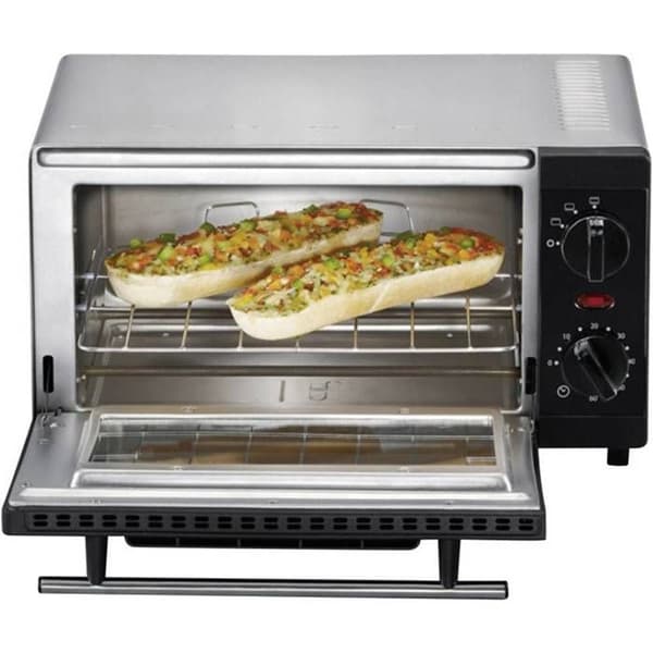 SEVERIN 9 L kompakt miniugn - 800 W med grill och kokplatta ingår - Svart/Silver TO2052