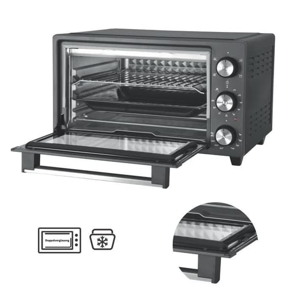 ICQN Mini fyra 20L 1500 W Varmluftsugn