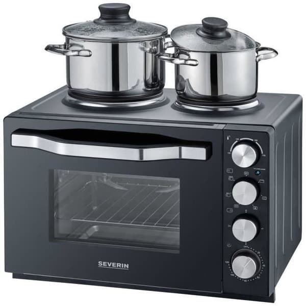 Miniugn elektrisk - SEVERIN - 30 L - 1500W - 2 spishällar - Svart - 2074
