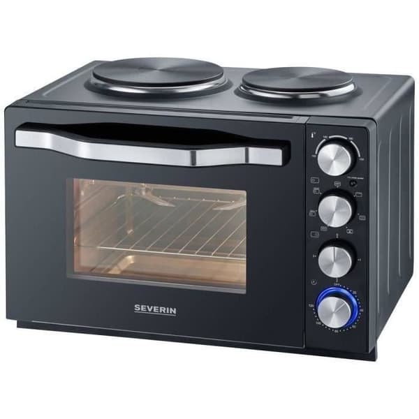 Miniugn elektrisk - SEVERIN - 30 L - 1500W - 2 spishällar - Svart - 2074