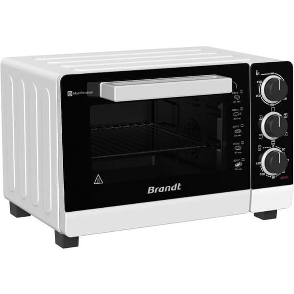 BRANDT FC265MWST Kompaktugn - 26L - Multifunktion - Justerbar termostat upp till 250°C - Vit och svart